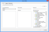 Finestra di dialogo Servizi Web